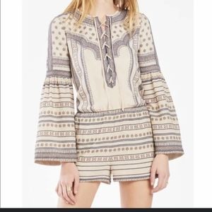 BCBGMAXAZRIA Nancie Medallion Print Romper Size Extra Small